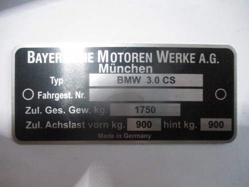 Targa bmw cs - 3.0,