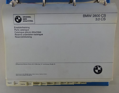 Parts catalogue bmw - parts, e9