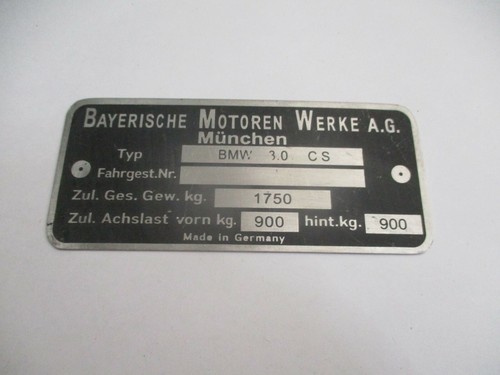 Nameplate bmw 1750 - bmw, cs