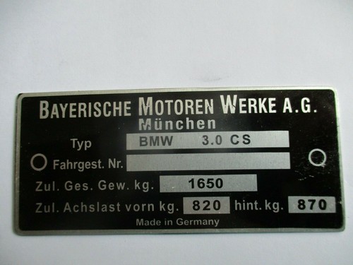Targa bmw cs - cs,